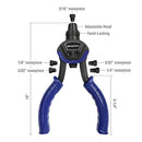 WORKPRO MANUAL RIVITER 5 INTERCHANGEABLE HEAD RIVET GUN 100 RIVETS - BLUE - Like New