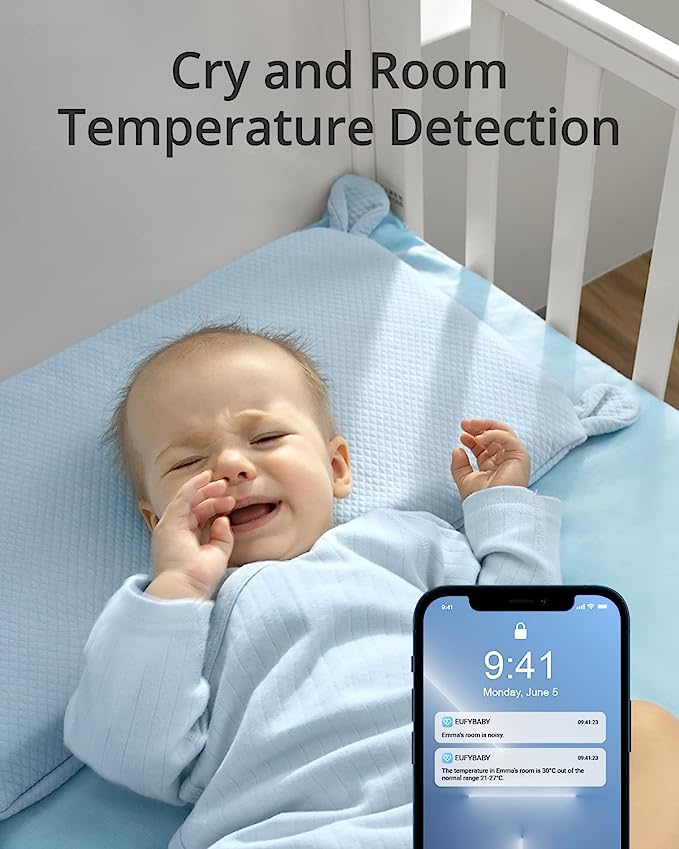 Eufy Security Wi-Fi Baby Monitor Security Camera 2K Pan Tilt T8360 - White - Like New