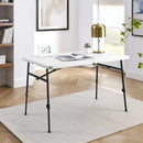 LIVING AND MORE 4FT HEIGHT ADJUSTABLE HALF FOLDING TABLE CARRYING HANDLE - WHITE - Like New