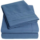 SWEET HOME COLLECTION 1500 SUPREME COLLECTION KING DENIM BLUE HAPPINESS - Brand New
