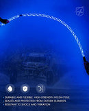 Xprite 4FT Blue LED Spiral Whip Lights Warning Safety Flexible Whips - Brand New