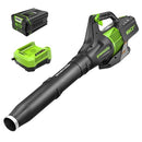 GREENWORKS 80V Brushless Axial Leaf Blower 2.5AH Battery Charger BL80L00 - Green - Like New