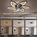 FIMEI 31'' Ceiling Fan Lights Flush Mount Modern Low Profile JMY9008 - Black - Brand New