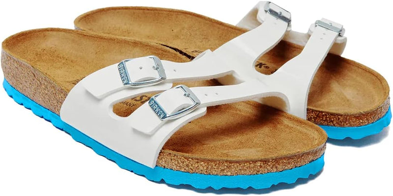 1000570 Birkenstock Ibiza Sandal Women WHITE/BLUE SIZE 11 Like New