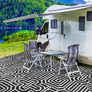 Plastic Straw Rug, Patio Rug Outdoor, RV Rug, Reversible Mats, 9x12 - Black - Brand New