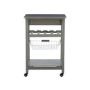 Linon Natalie Stainless Steel Top Rolling Kitchen Storage Cart B07CXHRFSH - Gray - Brand New