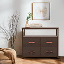 AZL1 LIFE CONCEPT STORAGE DRESSER WITH SHELVES STURDY STEEL FRAME - COFFEE - Like New