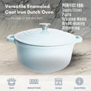 LEXI HOME CAST IRON ENAMELED DUTCH OVEN POT WITH LID 6 QT LB6673 - LIGHT BLUE Like New