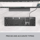 Logitech K845 Mechanical Full Size 104 Keys TTC Red Switches 920-009859 - Black - Like New