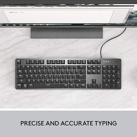 Logitech K845 Mechanical Full Size 104 Keys TTC Red Switches 920-009859 - Black - Like New