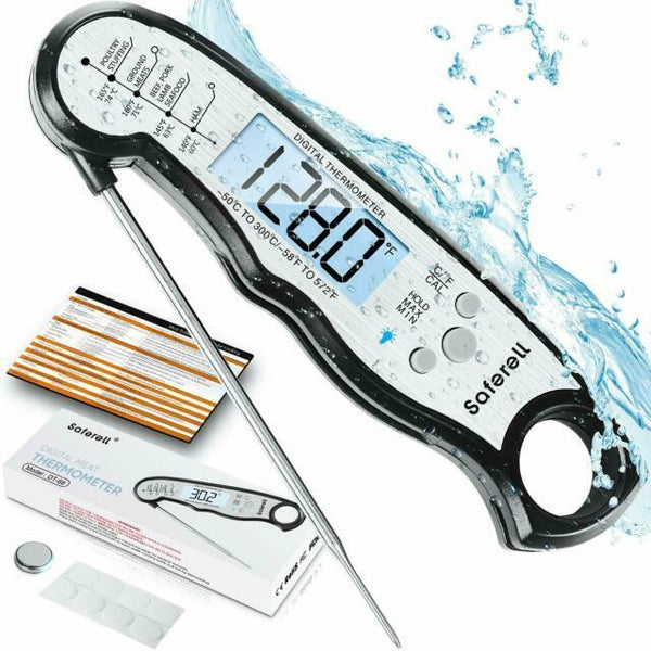 Saferell Instant Read Meat Cooking Thermometer DT-68 - BLACK/WHITE Like New