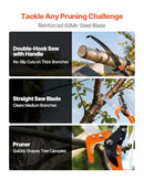 VEVOR MANUAL POLE SAW, 7.3-27 FT EXTENDABLE TREE PRUNER GZJDJZ-8M8 - ORANGE - Like New