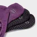 ALL IN MOTION SOLID BARRE LINER SOCKS 2PK - BROWN/PURPLE - Brand New