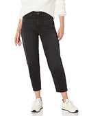 AMAZON ESSENTIALS WOMEN  HIGH-RISE RELAXED LEG ANKLE JEANS SIZE 8 WASHED BLACK - Brand New