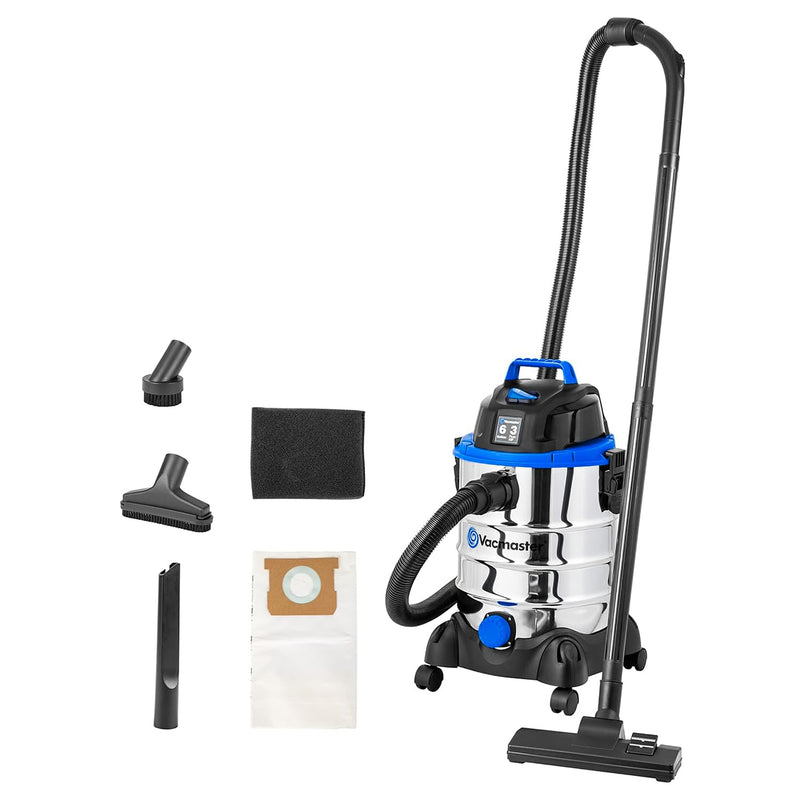 VACMASTER VQ607SFD 6 GALLON 3 PEAK HP STAINLESS STEEL WET/DRY SHOP VACUUM - Like New