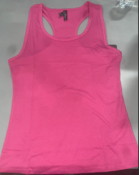 STUDIO 33 WOMEN'S SOLID SLEEVELESS RACERBACK TANK TOP - SIZE: WOMEN L - HOT PINK - Like New