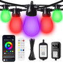 CUIWOS 100FT OUTDOOR STRING LIGHTS RGBW PATIO LIGHTS 30 LED DIMMABLE BULBS - Like New
