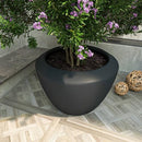 LeisureMod Basalt Tall Planter Fiberstone MgO Clay 20 24 28 31 Black VP15BL - Like New