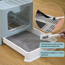 UIMNJHUKE Foldable Cat Litter Box with Lid, Extra Large - Blue - Brand New
