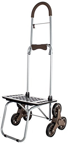 DBEST PRODUCTS STAIR CLIMBER BIGGER TROLLEY DOLLY MM HANDTRUCK GARDEN - BROWN - Like New