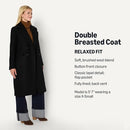 AMAZON ESSENTIALS WOMEN'S REGULAR-FIT DOUBLE BREASTED COAT SIZE XL BLACK - Brand New