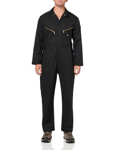 DICKIES MENS DELUXE BLENDED LONG SLEEVE COVERALLS - MEDIUM BIG TALL - BLACK - Brand New