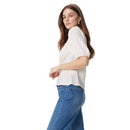 SAM EDELMAN WOMEN'S DAKOTA PUFF SHORT SLEEVE SHIRRED - SIZE S - GARDENIA - Like New