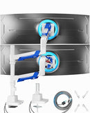 ARES WING DUAL MONITOR MOUNT ADJUSTABLE STACKED MONITOR STAND USB A/C - WHITE - Like New