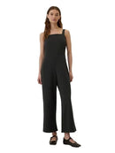 502205 GAP WOMEN'S SQUARENECK JUMPSUIT SIZE: WOMEN XL - BLACK - Brand New