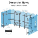 Timate U3 U Shape Garment Rack Heavy Duty for Hanging Clothes - Black - Brand New