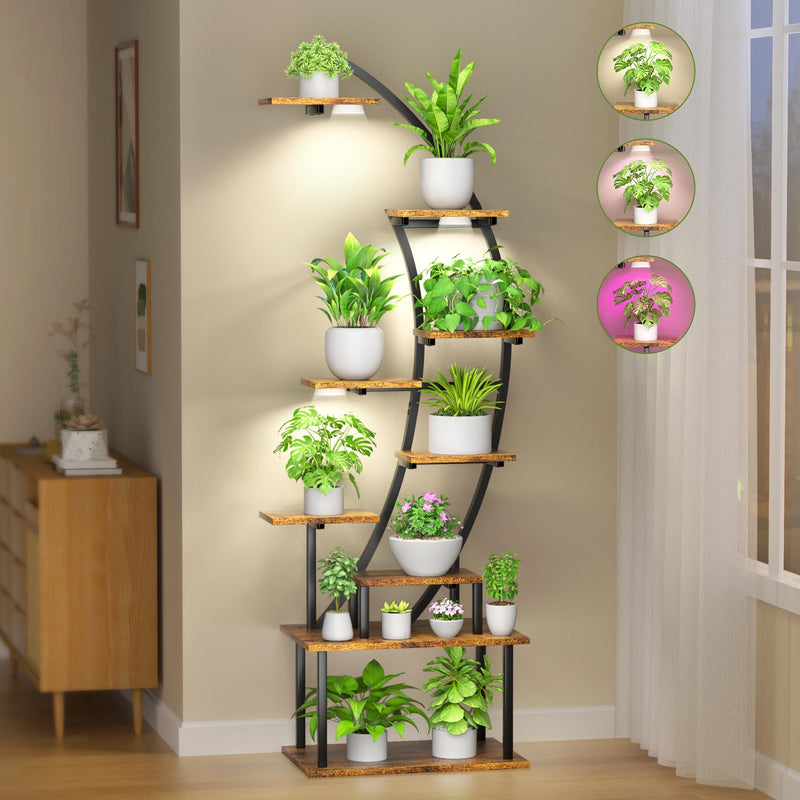 FIRSTNESS PLANT STAND 9 TIER 63" SHELF FOR MULTIPLE PLANTS Y-FIR-C-2020 - BLACK - Like New