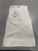 SAM EDELMAN WOMEN'S SABLE SCALLOPED TRIM TOP - SIZE: WOMEN XS - GARDENIA - Brand New