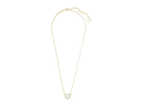 KENDRA SCOTT ARI HEART ADJUSTABLE LENGTH PENDANT NECKLACE - GOLD WHITE OPAL - Brand New