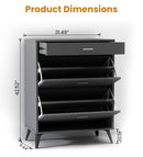 LAMERGE SHOE STORAGE CABINET FOR ENTRYWAY FREE STANDING SHOE ORGANIZER - Grey - Like New