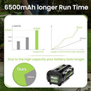 JOROMOV 2 PACK 6500MAH REPL FOR RYOBI 40V LITHIUM BATTERY OP4040 - BLACK/GREEN - Like New