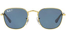 RAY-BAN JUNIOR SQUARE SUNGLASSES - LEGEND GOLD FRAME, BLUE POLARIZED LENSES - Like New