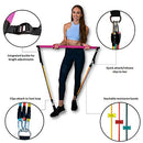 Portable Pilates Bar Kit with Resistance Bands 6 Stackable B08CM8KTC3 - NEW - Brand New