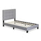 FURINNO LAVAL BUTTON TUFTED UPHOLSTERED PLATFORM BED FRAME TWIN GLACIER GRAY - Like New