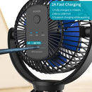 OPOLAR 5000MAH FLEXIBLE TRIPOD CLIP FAN - BLUE - Like New