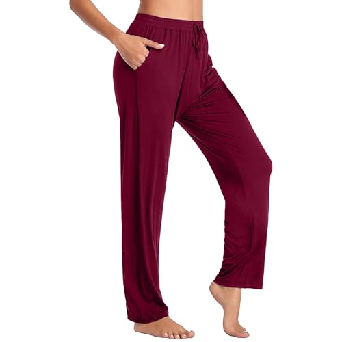 Galaxy by Harvic Women's Loose Fit Lounge Pants - Burgundy (3XL) - Brand New