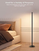 TSANHOO 2 In 1 Dimmable Floor Lamp, Smart Corner LED - Black - Like New