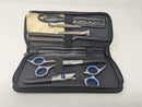 GENERIC HAIRDRESSING SCISSOR KIT - SILVER/BLACK/BLUE - Like New