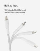BELKIN USB C TO USB C BRAIDED CABLE 6.6FT IPHONE CHARGER CORD CAB004 - WHITE - Like New