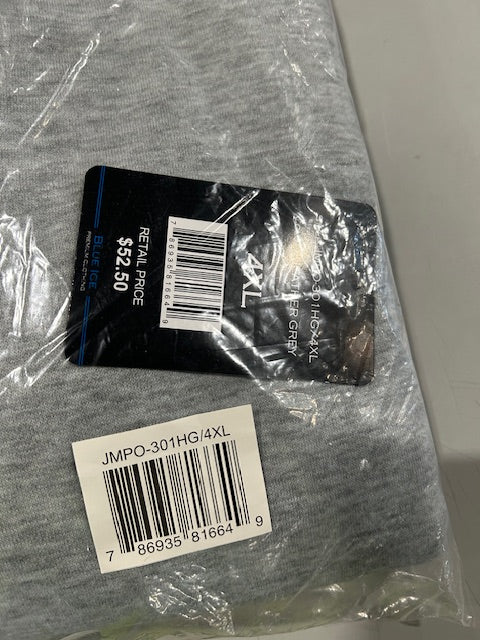 BLUE ICE PREMIUM CLOTHING PULLOVER HOODIE SIZE: MEN 4XL - HEATHER GRAY - Brand New