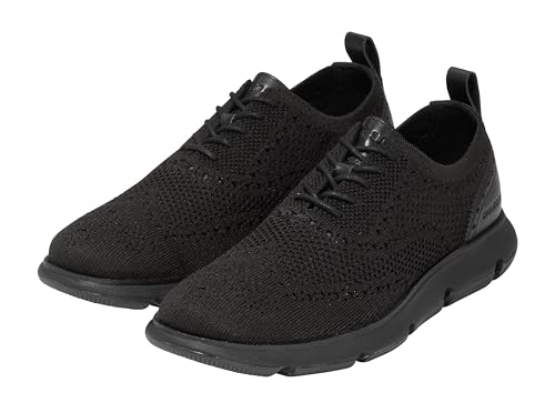 COLE HAAN 4.ZEROGRAND STITCHLITE MEN'S OXFORD SHOES - SIZE: MEN 11 - BLACK KNIT - Like New