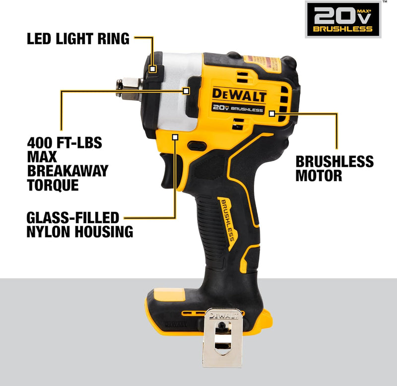 DEWALT DCF911B 20V MAX 1/2" Impact Wrench with Hog Ring Anvil, - Scratch & Dent