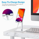 OMOTON CELL PHONE STAND ADJUSTABLE ANGLE HEIGHT DESK DOCK HOLDER - SILVER - Like New