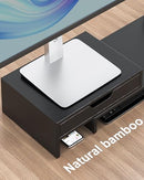 Epesoware Dual Monitor Riser with Two Drawer for Desk No Assembly - Natural - Brand New