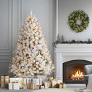 NATIONAL TREE 6 FT PRE-LIT FLOCKED ACACIA ARTIFICIAL CHRISTMAS TREE - GREEN - Brand New