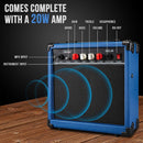 LyxPro 39" Electric Guitar Kit w/20W Amp & Electric Guitar Accessories - BLUE - Like New